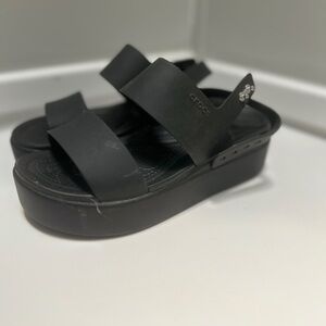 CROCS Black Platform Sandals with Chunky Sole